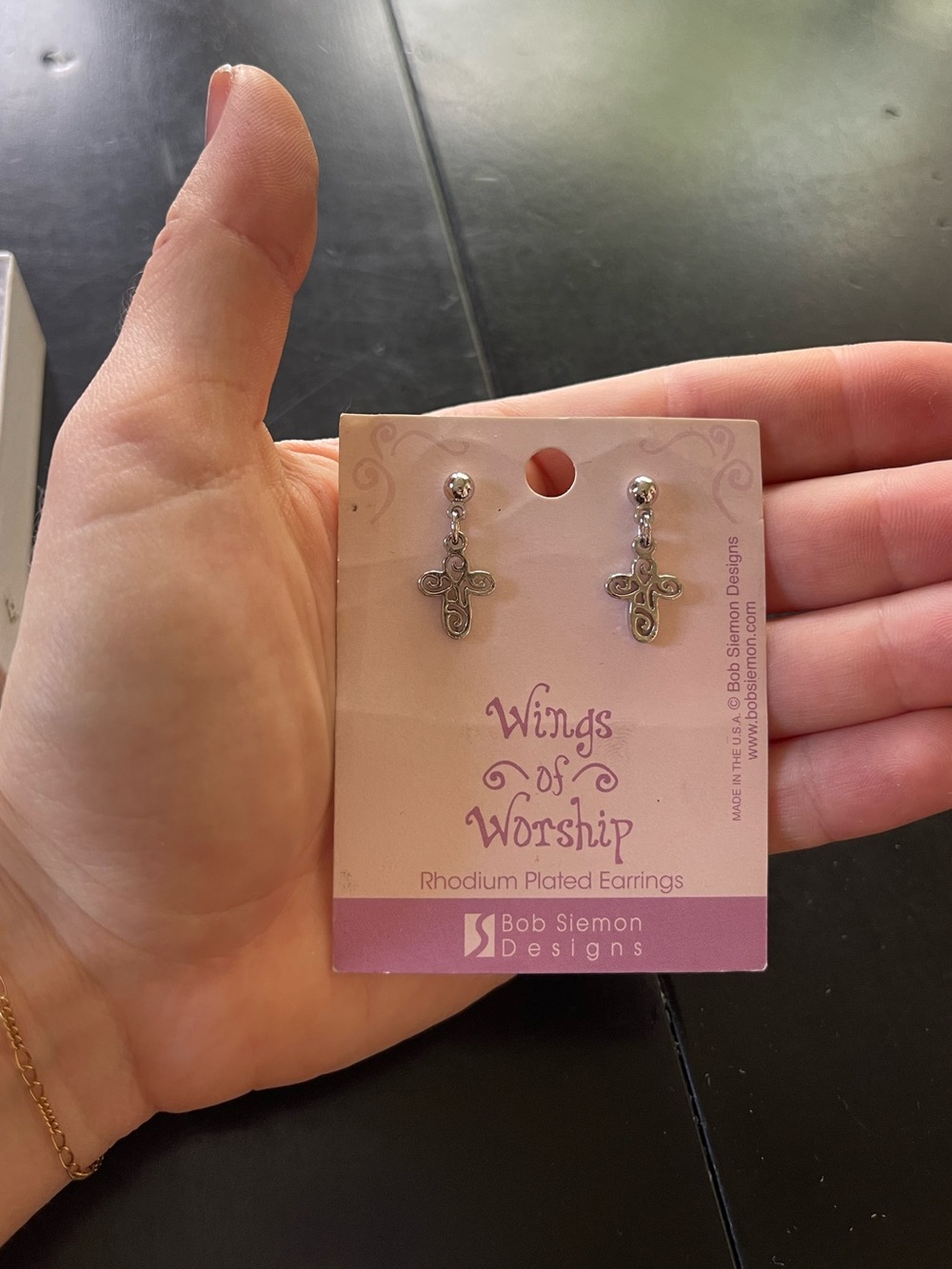 Wings of Worship Cross Dangle Earrings